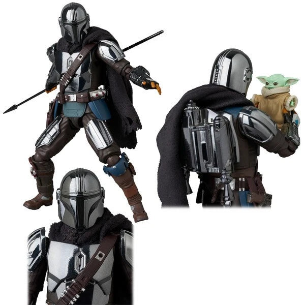Mafex 256 Mandalorian Figur - Chrome Version - Star Wars The Mandalorian