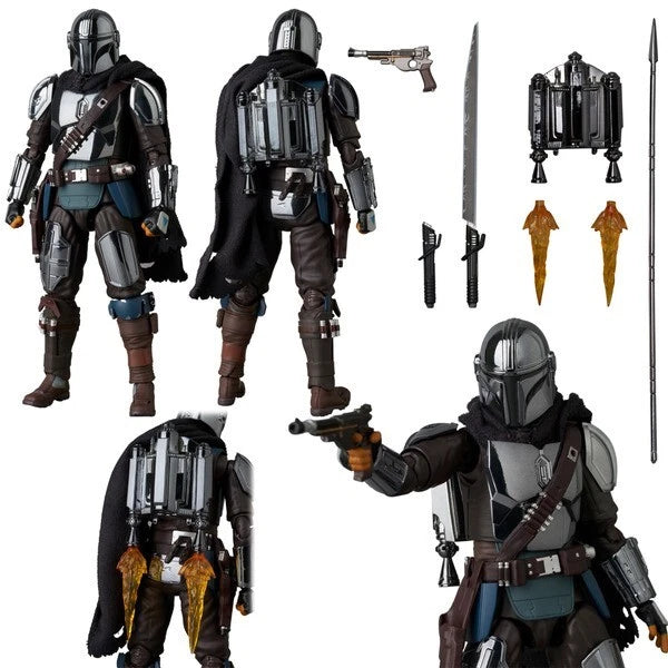 Mafex 256 Mandalorian Figur - Chrome Version - Star Wars The Mandalorian